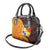 Tonga Culture Shoulder Handbag Ngatu Pattern with Plumeria and Hibiscus