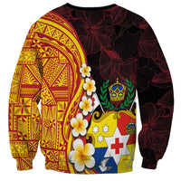 Tonga Culture Sweatshirt Ngatu Pattern with Plumeria and Hibiscus LT03 - Polynesian Pride