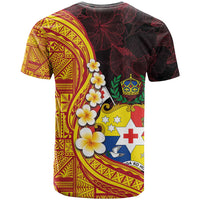 Tonga Culture T Shirt Ngatu Pattern with Plumeria and Hibiscus LT03 - Polynesian Pride
