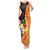 Tonga Culture Tank Maxi Dress Ngatu Pattern with Plumeria and Hibiscus