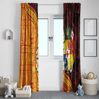 Tonga Culture Window Curtain Ngatu Pattern with Plumeria and Hibiscus LT03 - Polynesian Pride