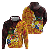 Tonga Culture Zip Hoodie Ngatu Pattern with Plumeria and Hibiscus LT03 - Polynesian Pride