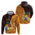 Tonga Culture Zip Hoodie Ngatu Pattern with Plumeria and Hibiscus