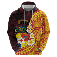 Tonga Culture Zip Hoodie Ngatu Pattern with Plumeria and Hibiscus LT03 - Polynesian Pride