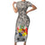 Tonga Culture Family Matching Short Sleeve Bodycon Dress and Hawaiian Shirt Ngatu Pattern and Blooming Hibiscus