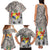 Tonga Culture Family Matching Tank Maxi Dress and Hawaiian Shirt Ngatu Pattern and Blooming Hibiscus