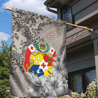 Tonga Culture Garden Flag Ngatu Pattern and Blooming Hibiscus LT03 - Polynesian Pride