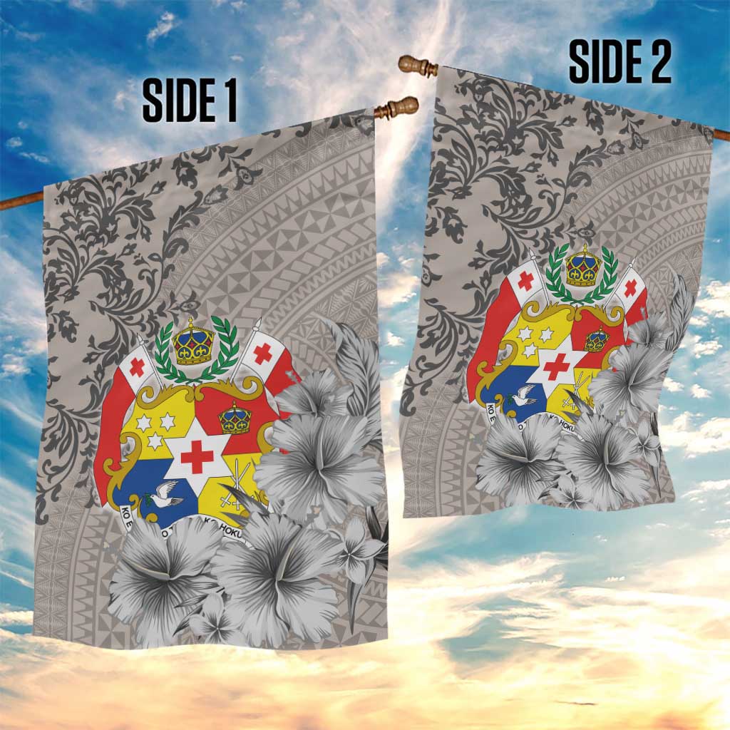 Tonga Culture Garden Flag Ngatu Pattern and Blooming Hibiscus LT03 - Polynesian Pride