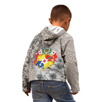 Tonga Culture Kid Hoodie Ngatu Pattern and Blooming Hibiscus LT03 - Polynesian Pride
