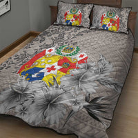 Tonga Culture Quilt Bed Set Ngatu Pattern and Blooming Hibiscus LT03 - Polynesian Pride