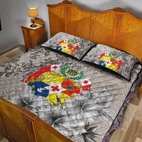 Tonga Culture Quilt Bed Set Ngatu Pattern and Blooming Hibiscus LT03 - Polynesian Pride