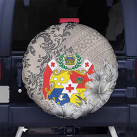 Tonga Culture Spare Tire Cover Ngatu Pattern and Blooming Hibiscus LT03 - Polynesian Pride