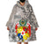 Tonga Culture Wearable Blanket Hoodie Ngatu Pattern and Blooming Hibiscus