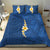 Polynesian Hibiscus and Plumeria with Tapa Pattern Bedding Set Blue Color