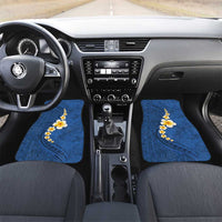 Polynesian Hibiscus and Plumeria with Tapa Pattern Car Mats Blue Color LT03 Set 2pcs - Front Blue - Polynesian Pride