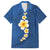 Polynesian Hibiscus and Plumeria with Tapa Pattern Family Matching Long Sleeve Bodycon Dress and Hawaiian Shirt Blue Color