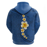 Polynesian Hibiscus and Plumeria with Tapa Pattern Hoodie Blue Color LT03 - Polynesian Pride