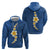 Polynesian Hibiscus and Plumeria with Tapa Pattern Hoodie Blue Color