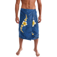 Polynesian Hibiscus and Plumeria with Tapa Pattern Lavalava Blue Color LT03 Blue - Polynesian Pride