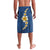 Polynesian Hibiscus and Plumeria with Tapa Pattern Lavalava Blue Color