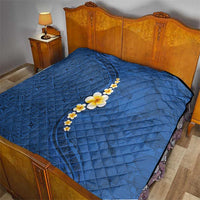 Polynesian Hibiscus and Plumeria with Tapa Pattern Quilt Blue Color LT03 - Polynesian Pride