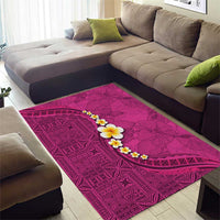 Polynesian Hibiscus and Plumeria with Tapa Pattern Area Rug Pink Color LT03 - Polynesian Pride