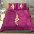 Polynesian Hibiscus and Plumeria with Tapa Pattern Bedding Set Pink Color