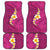 Polynesian Hibiscus and Plumeria with Tapa Pattern Car Mats Pink Color