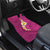 Polynesian Hibiscus and Plumeria with Tapa Pattern Car Mats Pink Color