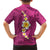 Polynesian Hibiscus and Plumeria with Tapa Pattern Hawaiian Shirt Pink Color