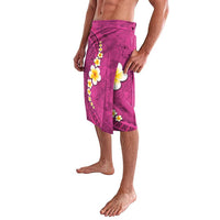 Polynesian Hibiscus and Plumeria with Tapa Pattern Lavalava Pink Color LT03 - Polynesian Pride