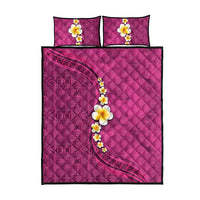 Polynesian Hibiscus and Plumeria with Tapa Pattern Quilt Bed Set Pink Color LT03 - Polynesian Pride