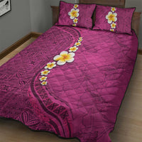 Polynesian Hibiscus and Plumeria with Tapa Pattern Quilt Bed Set Pink Color LT03 - Polynesian Pride