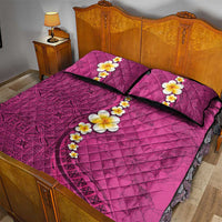 Polynesian Hibiscus and Plumeria with Tapa Pattern Quilt Bed Set Pink Color LT03 - Polynesian Pride