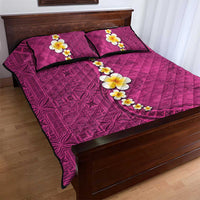Polynesian Hibiscus and Plumeria with Tapa Pattern Quilt Bed Set Pink Color LT03 - Polynesian Pride