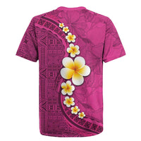 Polynesian Hibiscus and Plumeria with Tapa Pattern Rugby Jersey Pink Color LT03 - Polynesian Pride