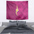 Polynesian Hibiscus and Plumeria with Tapa Pattern Tapestry Pink Color