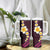 Polynesian Hibiscus and Plumeria with Tapa Pattern Tumbler With Handle Pink Color