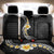 Pacific Hibiscus and Plumeria with Tapa Pattern Back Car Seat Cover Black Color