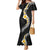 Pacific Hibiscus and Plumeria with Tapa Pattern Mermaid Dress Black Color