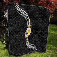Pacific Hibiscus and Plumeria with Tapa Pattern Quilt Black Color LT03 - Polynesian Pride