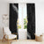 Pacific Hibiscus and Plumeria with Tapa Pattern Window Curtain Black Color