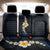 Pacific Hibiscus and Plumeria with Tapa Pattern Back Car Seat Cover Dark Blue Color