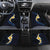 Pacific Hibiscus and Plumeria with Tapa Pattern Car Mats Dark Blue Color