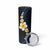 Pacific Hibiscus and Plumeria with Tapa Pattern Skinny Tumbler Dark Blue Color