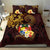 Tonga Ngatu and Hibiscus with Polynesian Tattoo Bedding Set Gold and Oxblood Color