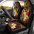 Tonga Ngatu and Hibiscus with Polynesian Tattoo Car Seat Cover Gold and Oxblood Color