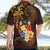 Tonga Ngatu and Hibiscus with Polynesian Tattoo Hawaiian Shirt Gold and Oxblood Color