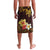 Tonga Ngatu and Hibiscus with Polynesian Tattoo Lavalava Gold and Oxblood Color