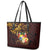 Tonga Ngatu and Hibiscus with Polynesian Tattoo Leather Tote Bag Gold and Oxblood Color